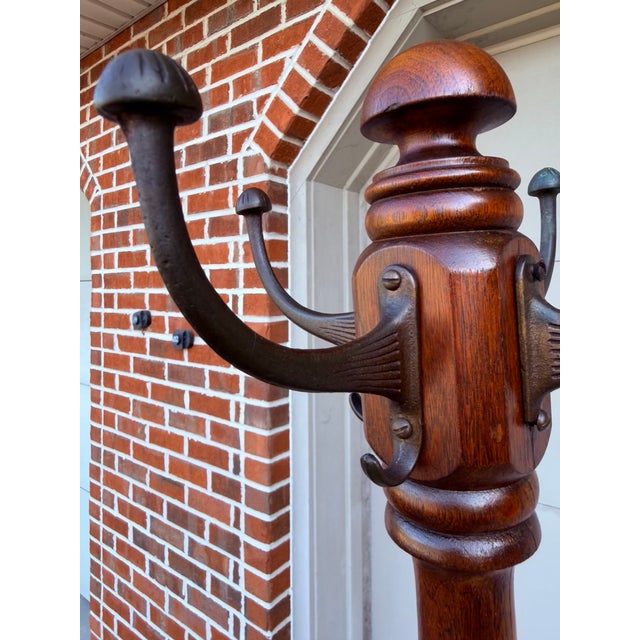 Early 20th Century Antique Turned Mahogany Coat & Hat Rack, Circa 1890-1910 For Sale - Image 5 of 18