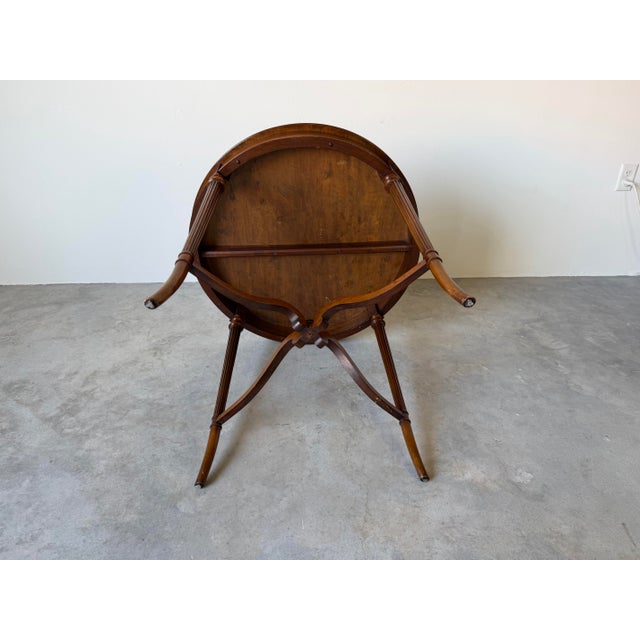 Antique French Neoclassical Flame Mahogany Round Side Table For Sale - Image 9 of 12