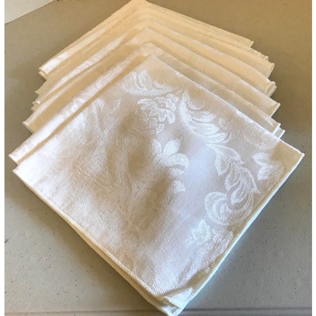 Vintage Ivory Damask Dinner Napkins Set of 8 Chairish
