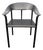 Attributed Artelano Black Leather Arm Side Chair, Italy 1980s For Sale