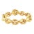 Late 20th Century 14k Yellow Gold Chunky Combination Finished Oval Link Bracelet For Sale
