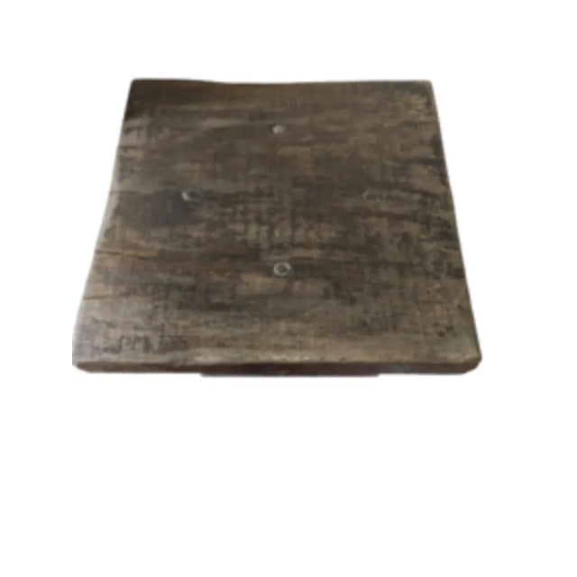 Spanish Brutalist Oak Stool For Sale - Image 6 of 11