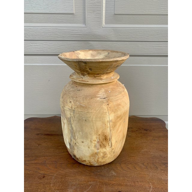 Wood Set of 3 Antique Hand-Turned Bleached Wood Vessels For Sale - Image 7 of 11