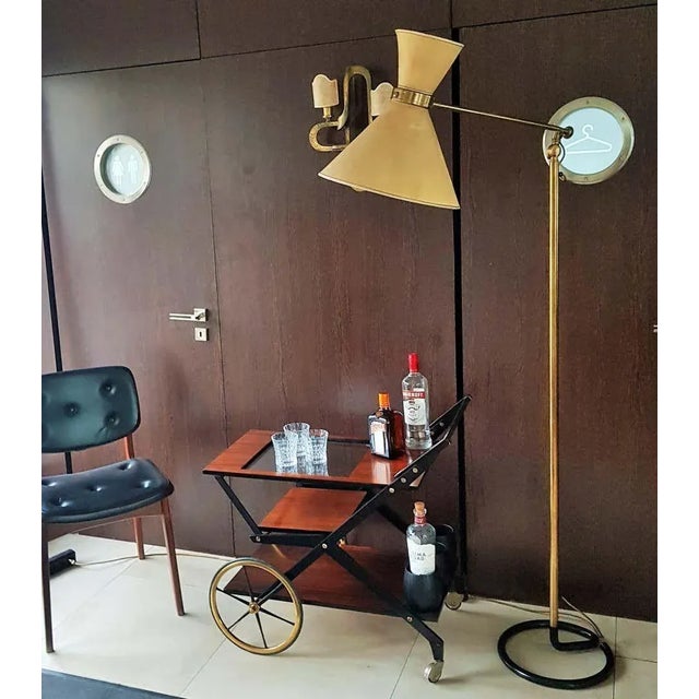 French Floor Lamp Diabolo from the early 1950s by Stablet. Probably one of the first Diabolo lamps at all, the end of the...