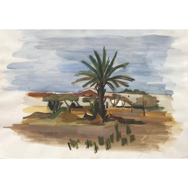 Paper Lison Favarger, Paysage côtier, 1953, Watercolor on Paper For Sale - Image 7 of 7
