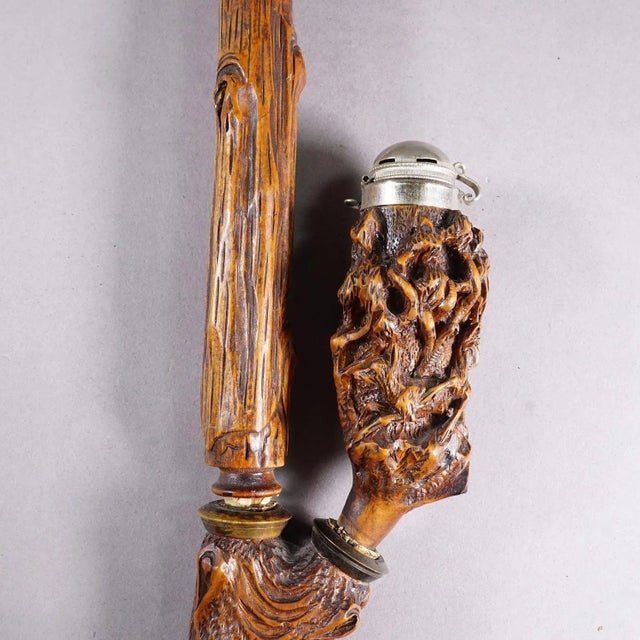 1900 - 1909 Carved Black Forest Tobacco Pipe, Germany Ca. 1900 For Sale - Image 5 of 9