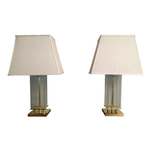 1980s Gaetano Sciolari Lamp Pair For Sale