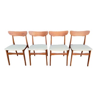 Vintage Danish Modern Teak Dining Chairs From Schionning and Elgaard For Sale