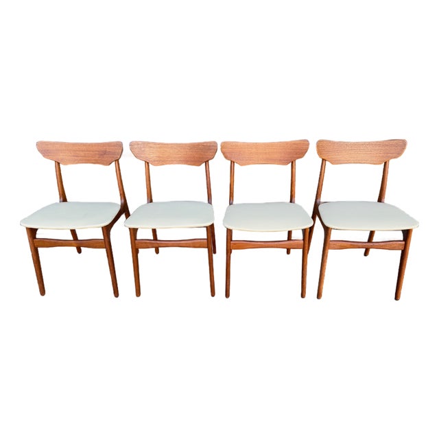Vintage Danish Modern Teak Dining Chairs From Schionning and Elgaard For Sale