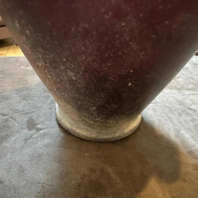 Purple 1970s Cenedese Style Modern Purple and White Scavo Murano Glass Amphora Vase For Sale - Image 8 of 12