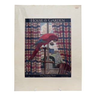 1926 Original House and Garden Cover, May, Pierre Brissaud, Art Deco, Matted For Sale