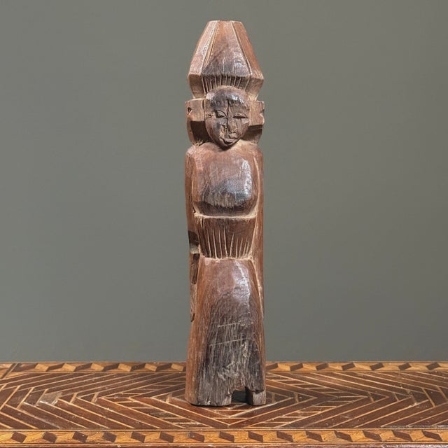 Brown Pair of Antique Hand Carved Folk Art Figurative Remnants For Sale - Image 8 of 12