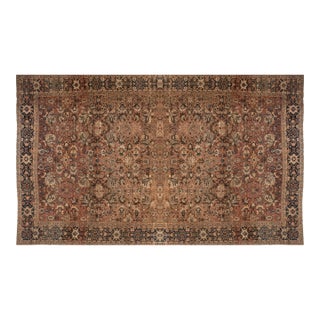 Antique Persian Sultanabad Brown Handwoven Wool Carpet For Sale