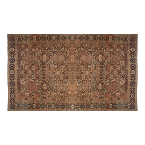 Antique Persian Sultanabad Brown Handwoven Wool Carpet