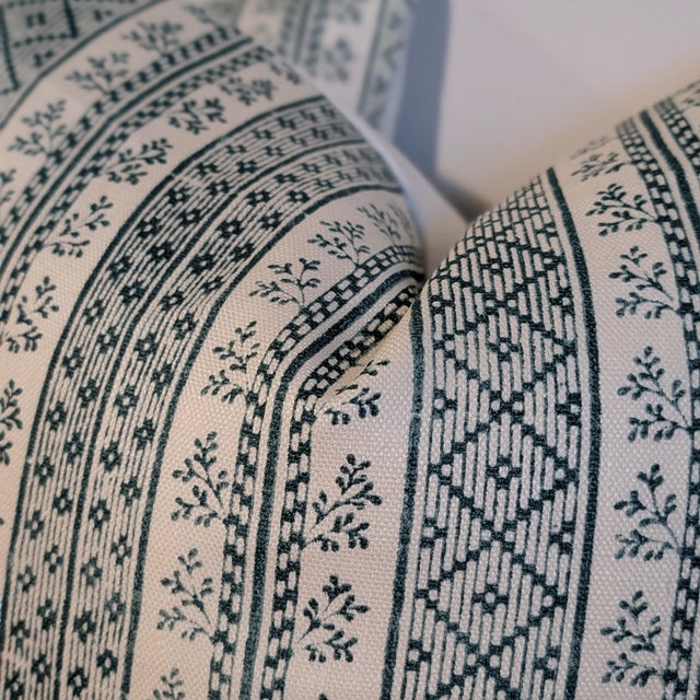 Textile Jasper Dutch Stripe Porcelain 20" Pillows For Sale - Image 7 of 8