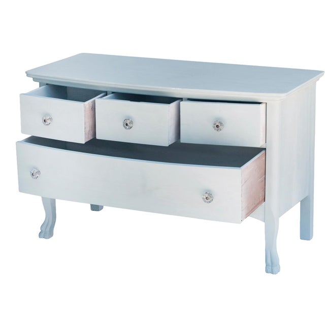 Late 19th Century Serene Blue Bowfront Chest With Glass Knobs For Sale - Image 9 of 9