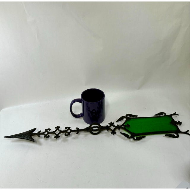 Late 19th Century Antique Cast Iron Lightning Rod Arrow With Green Glass Tail For Sale - Image 12 of 12