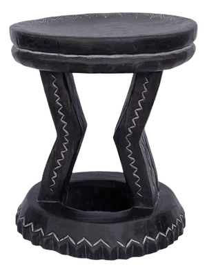 Superb/ Rare Vintage African Wooden Baule Stool 16.5" H
