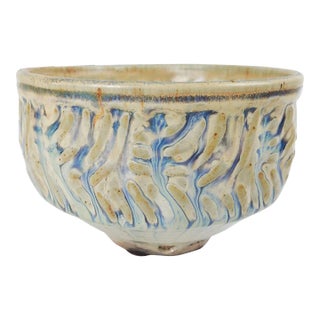Contemporary Blue Taupe Studio Pottery Bowl For Sale
