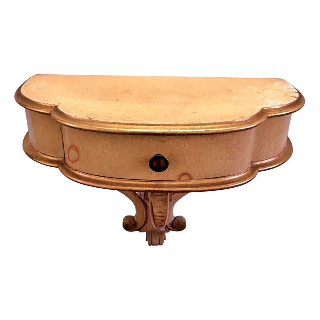 Wooden Console Table with Drawer, 1940s For Sale