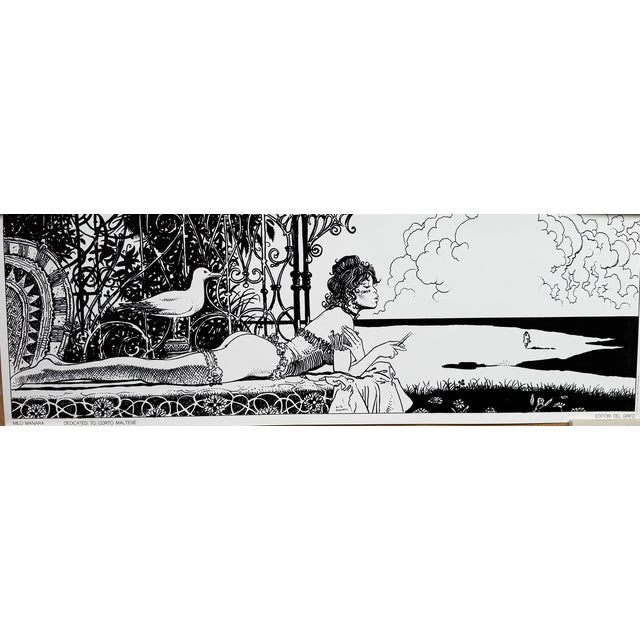 Milo Manara, Dedicated to Corto Maltese, Print For Sale