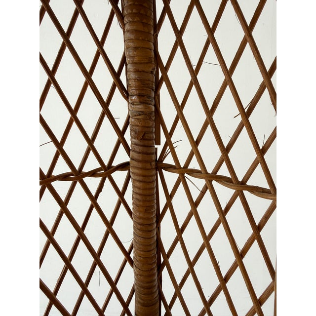 Vintage Boho Wicker Four-Tier Estagere Cylindrical Shelving Unit, 1970s For Sale - Image 4 of 13