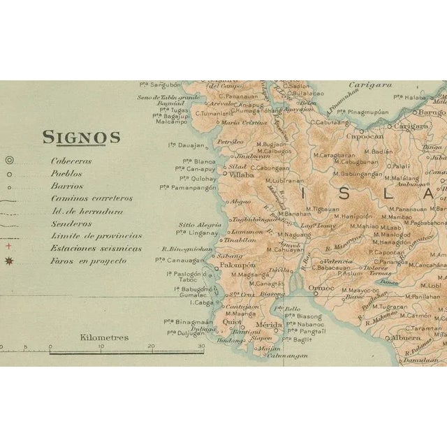 Late 19th Century Map of the Island of Leyte, 1899 For Sale - Image 5 of 9