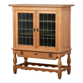 Brutalist Oak Cabinet by Henning Kjærnulf, Denmark, 1960s For Sale