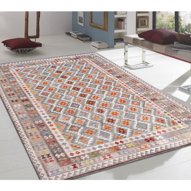 Pasargad Home Kilim Multi Wool Area Rug- 8' 4'' X 11' 4'' For Sale - Image 4 of 4