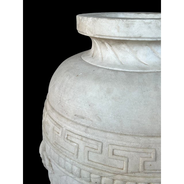 Neoclassical Italian Neoclassical Style Carved Marble Urn, After the Antique For Sale - Image 3 of 9
