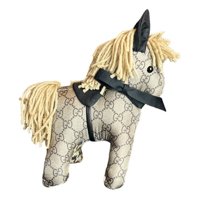 Gucci Gg Logo Vintage Silk Scarf Noble Pony For Sale