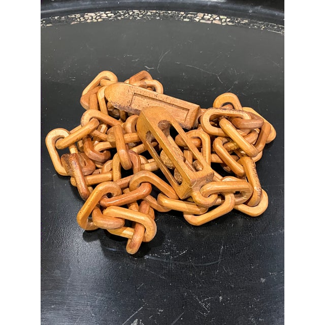 Mid-Century Hand-Carved Wooden Chain-Link Game For Sale - Image 10 of 10