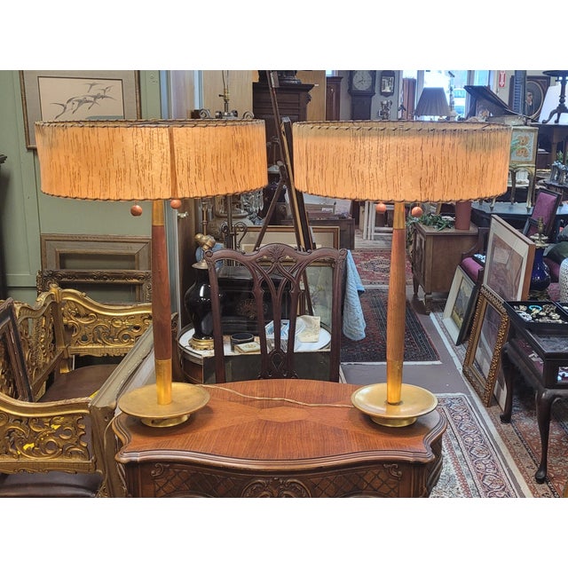 1950s Pair Mid Century Modern Lamps For Sale - Image 9 of 13
