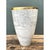 Off-white Vintage Italian Gold Rimmed Crackle Ceramic Vase For Sale - Image 8 of 12