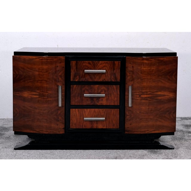 Art Deco Sideboard in Walnut with Nickel Fittings, 1930s For Sale - Image 10 of 10