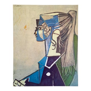 Pablo Picasso Vintage 1955 Mid Century Modernist First Edition Lithograph Print " Sylvette XIII " 1954 For Sale