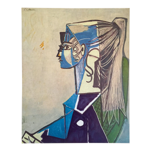 Pablo Picasso Vintage 1955 Mid Century Modernist First Edition Lithograph Print " Sylvette XIII " 1954