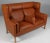 Børge Mogensen new upholstered kupe sofa with walnut elegance leather. Legs of oak. Model 2292, made by Fredericia...