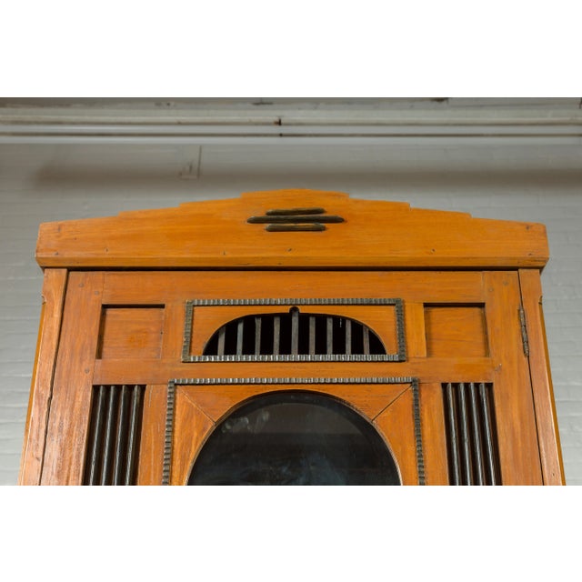 Vintage Dutch Colonial Cabinet with Doors, Drawers and Mirrored Front For Sale - Image 10 of 13