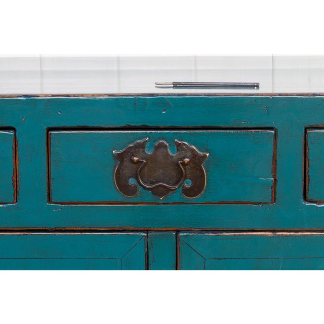 Wood Persian Blue Tianjin Dresser Cabinet For Sale - Image 7 of 8