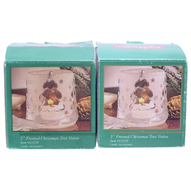 Christmas Tree Votive Candle Holders - a Pair For Sale - Image 4 of 4
