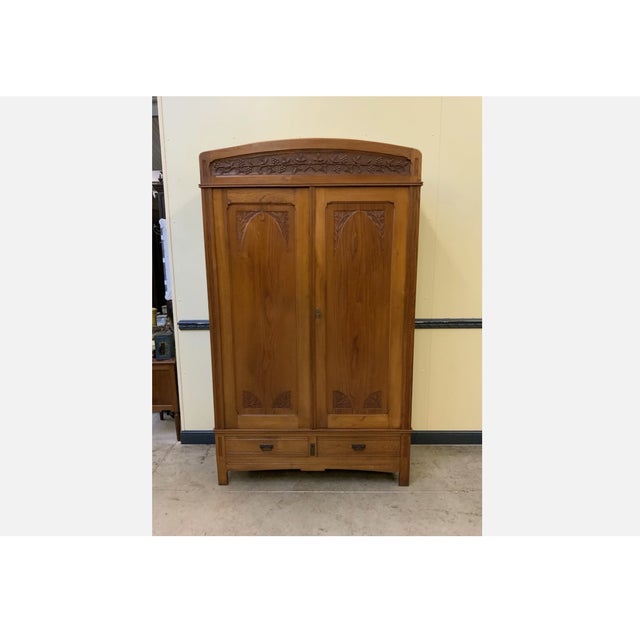 Brown Antique Art Nouveau Wardrobe, 1900 For Sale - Image 8 of 9