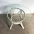 Boho Chic Beige Rattan Circular Glass Top Dining Table For Sale - Image 4 of 7