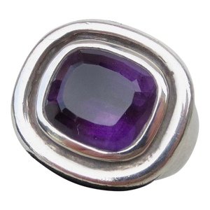 Paloma Picasso for Tiffany Ameythst Sterling Ring Size 7 1/2