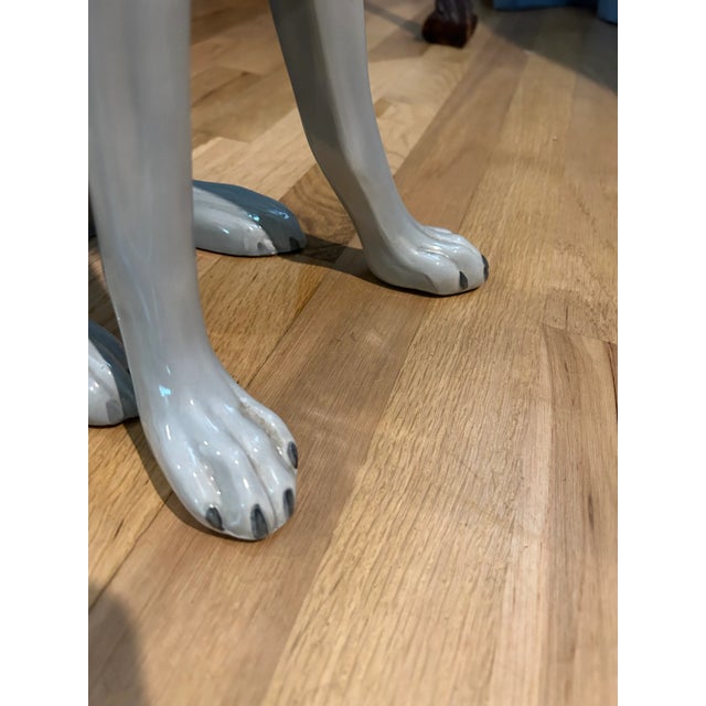 1980’s Life Sized Glazed Ceramic Greyhound or Whippet Statue For Sale In New Orleans - Image 6 of 11