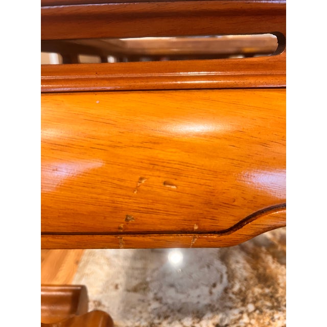 Late 20th Century Chinoiserie Chow Leg Ming Style Large Square Coffee & End Table Attributed to Schnadig Intl. Furniture For Sale - Image 11 of 12