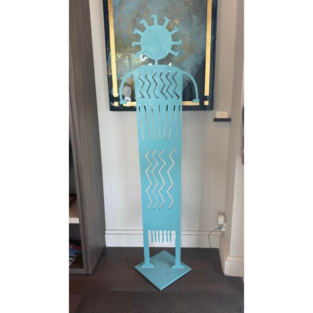 Sky Blue Late 20th Century Navajo Tribe Metal Sculpture For Sale - Image 8 of 8