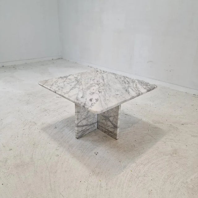 Italian Carrara Marble Coffee Table, 1980s For Sale - Image 13 of 13