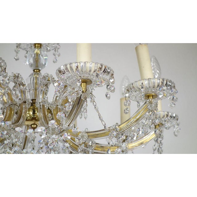 Metal Maria Theresia Style Lead Crystal Chandelier, 1970s For Sale - Image 7 of 18