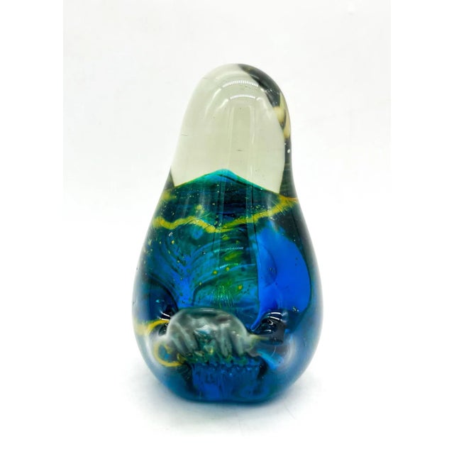Mdina Glass Vintage Mdina From Malta Hand Blown Glass Bird Paperweight Figurine For Sale - Image 4 of 12